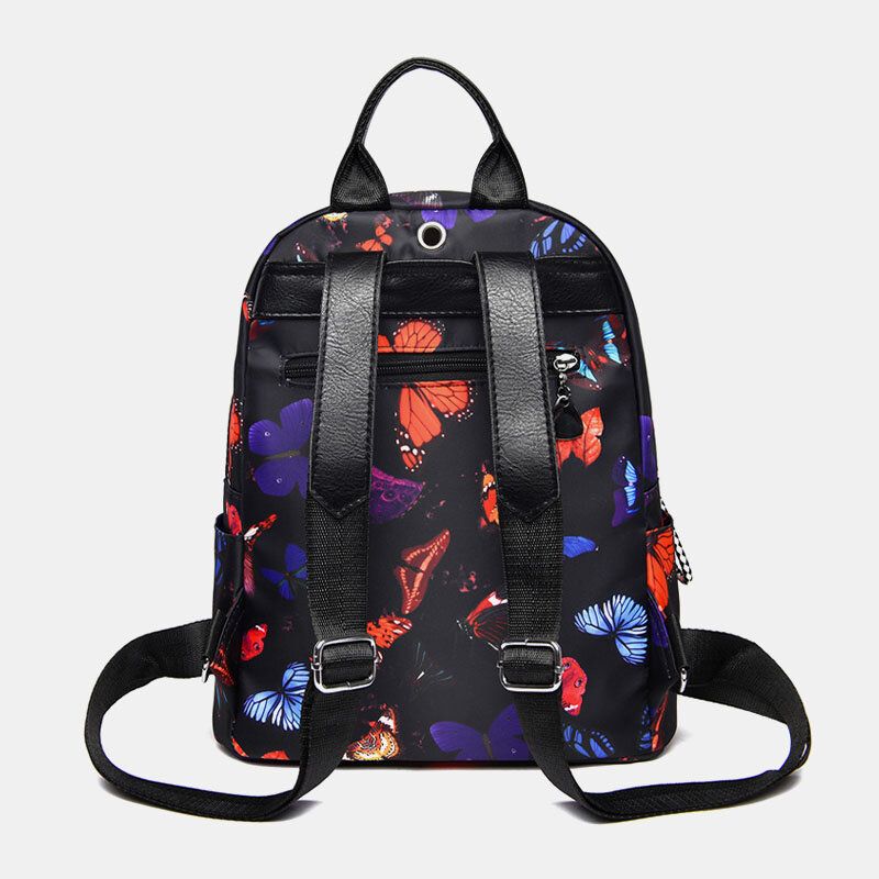 Sac À Dos D'extérieur Décontracté À Motif Papillon Multi-transport Imperméable Pour Femmes