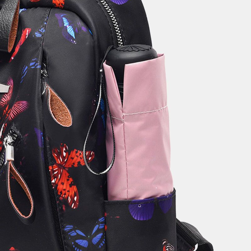 Sac À Dos D'extérieur Décontracté À Motif Papillon Multi-transport Imperméable Pour Femmes