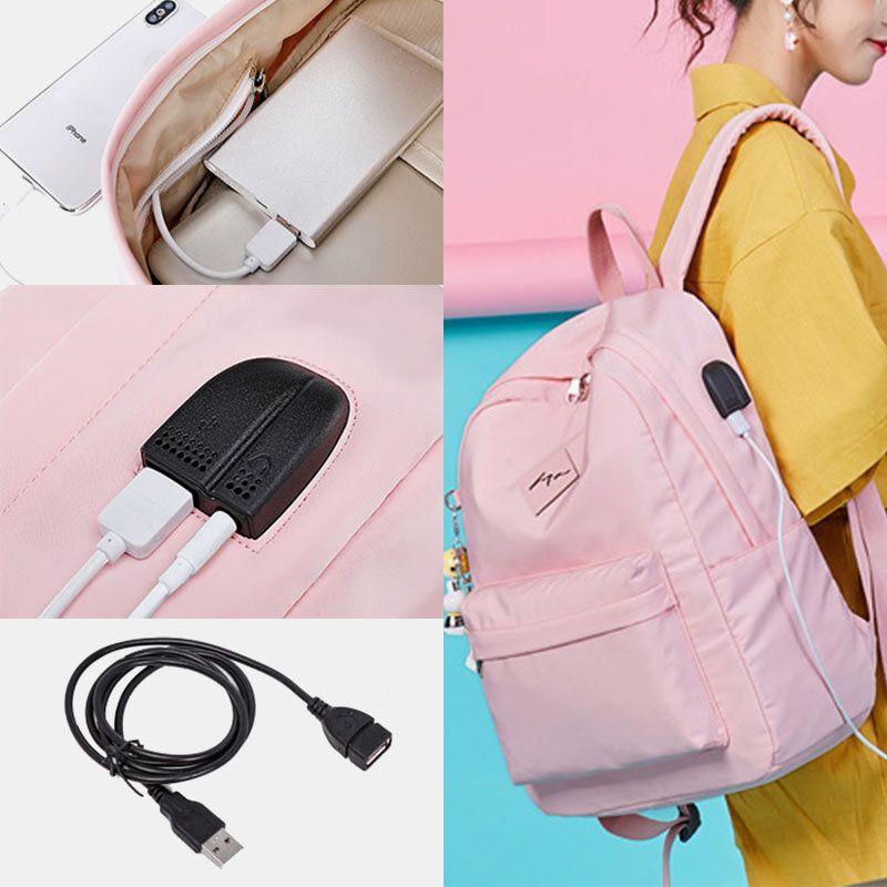 Sac À Dos De Grande Capacité Pour Femmes Avec Port De Chargement Usb