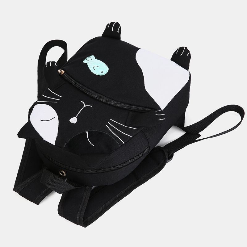 Sac À Dos Grande Capacité En Toile De Chat Mignon Pour Femme