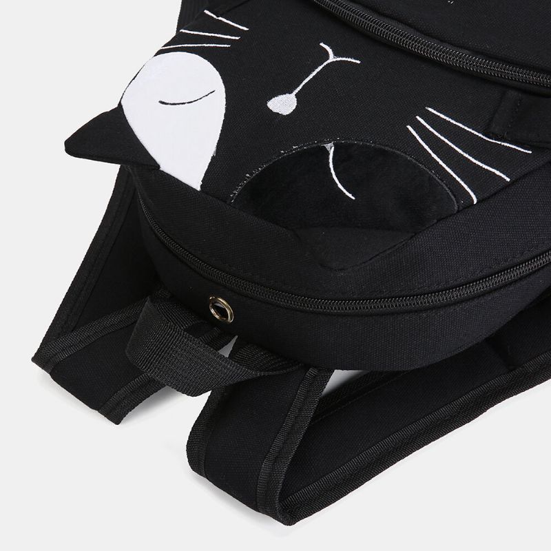 Sac À Dos Grande Capacité En Toile De Chat Mignon Pour Femme