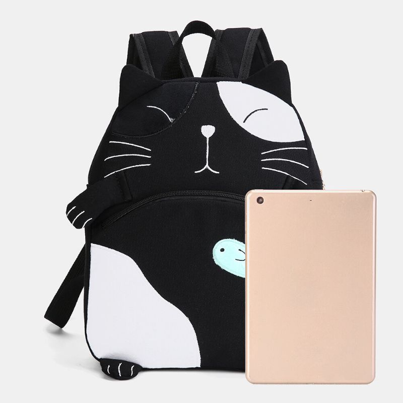 Sac À Dos Grande Capacité En Toile De Chat Mignon Pour Femme