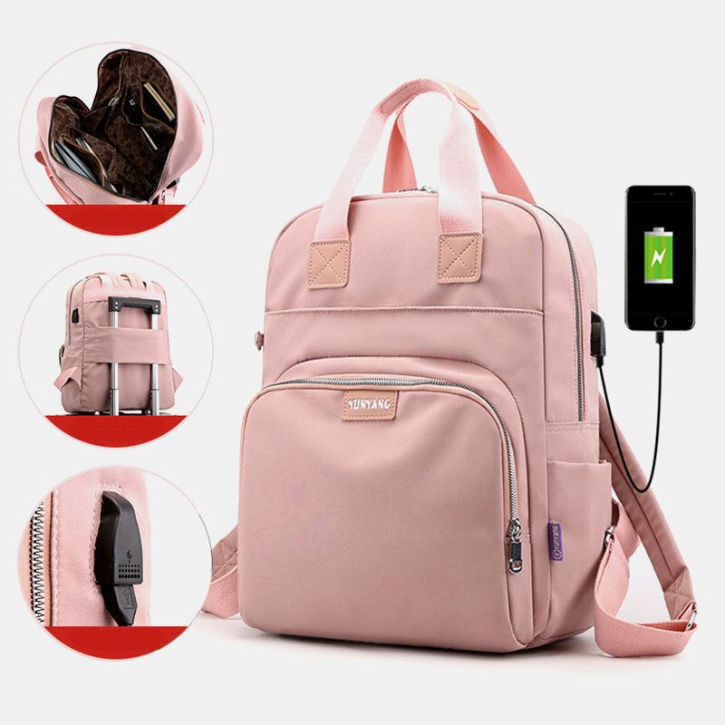 Sac À Dos Mode Femme Grande Capacité Avec Port De Charge Usb