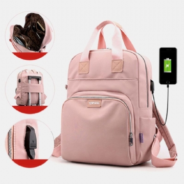 Sac À Dos Mode Femme Grande Capacité Avec Port De Charge Usb