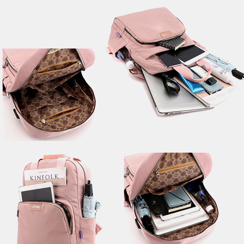 Sac À Dos Mode Femme Grande Capacité Avec Port De Charge Usb