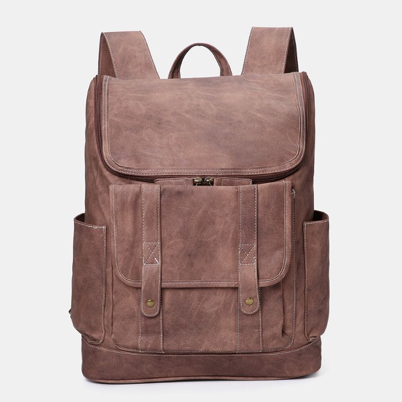 Sac À Dos Pour Ordinateur Portable 15.6 Pouces Multi-poches Vintage Pour Hommes