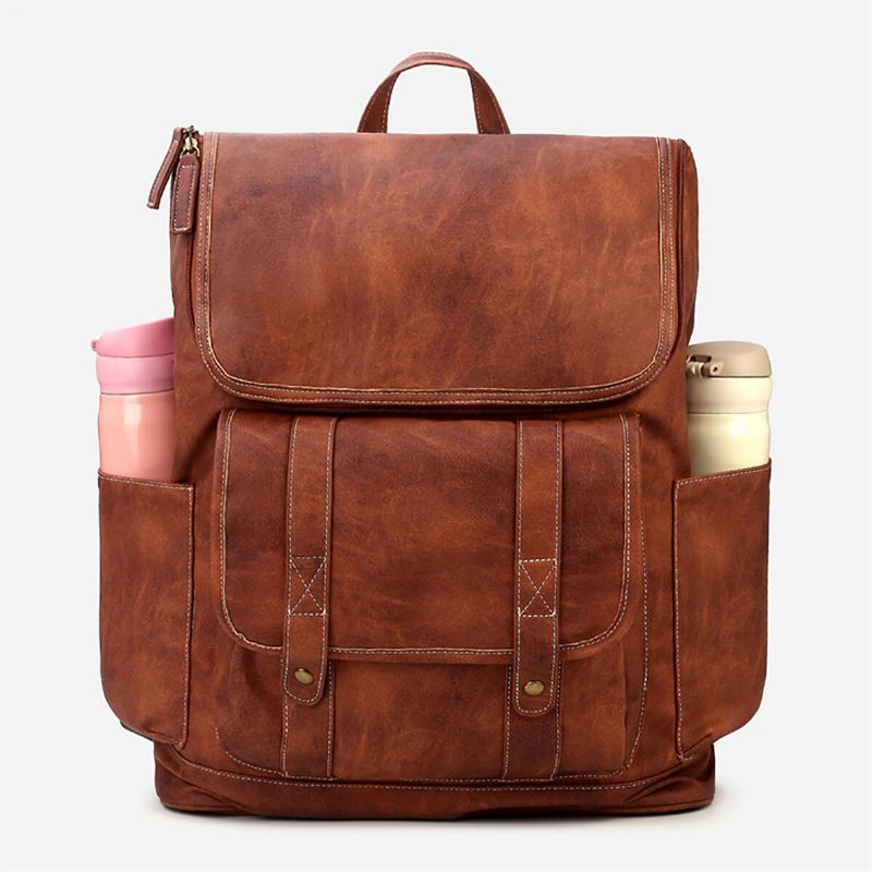 Sac À Dos Pour Ordinateur Portable 15.6 Pouces Multi-poches Vintage Pour Hommes