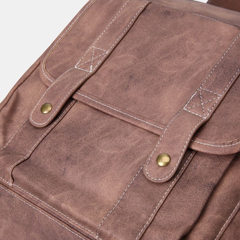 Sac À Dos Pour Ordinateur Portable 15.6 Pouces Multi-poches Vintage Pour Hommes