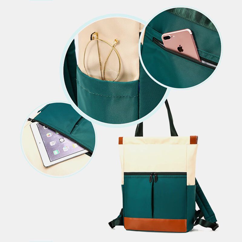 Sac D'école Patchwork Multifonction Pour Femme Sac À Dos De Voyage Étanche