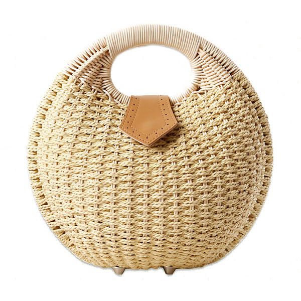 Sac Fourre-tout Pour Femme Sac De Plage D'été Sac En Paille Sac En Rotin Sac À Main