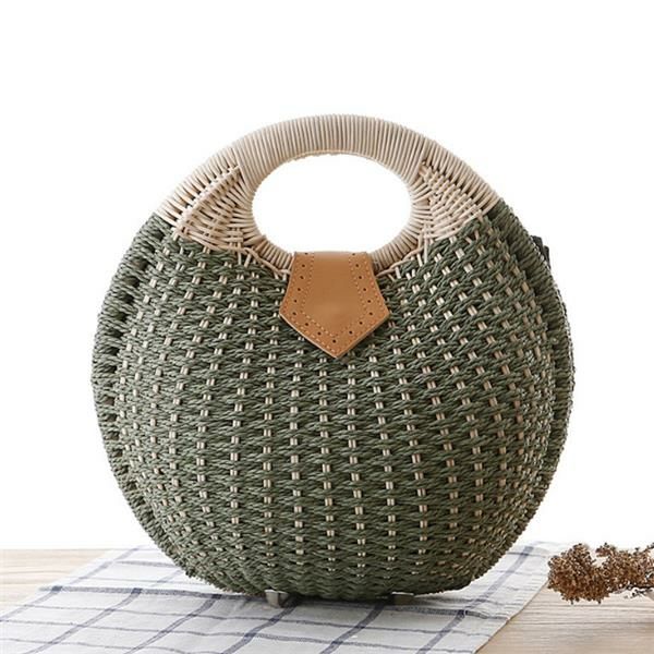 Sac Fourre-tout Pour Femme Sac De Plage D'été Sac En Paille Sac En Rotin Sac À Main