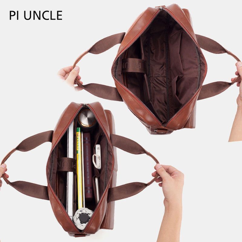 Sac À Main En Cuir Véritable De Grande Capacité Pour Homme