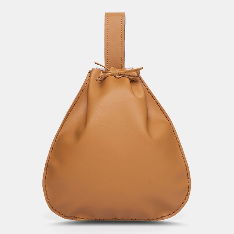 Sac De Taille Punk Vintage En Cuir Véritable Grande Capacité Avec Cordon De Serrage Pour Hommes