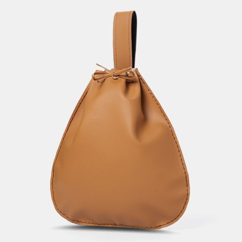 Sac De Taille Punk Vintage En Cuir Véritable Grande Capacité Avec Cordon De Serrage Pour Hommes