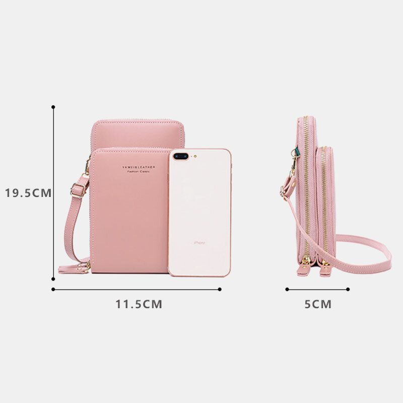 Sac De Téléphone À 5 Cartes Pour Femmes Sacs À Bandoulière Solides