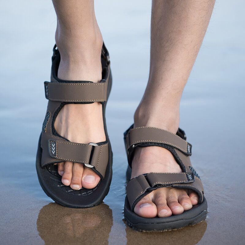 Sandales De Plage Décontractées Pour Hommes En Microfibre Respirantes Et Antidérapantes