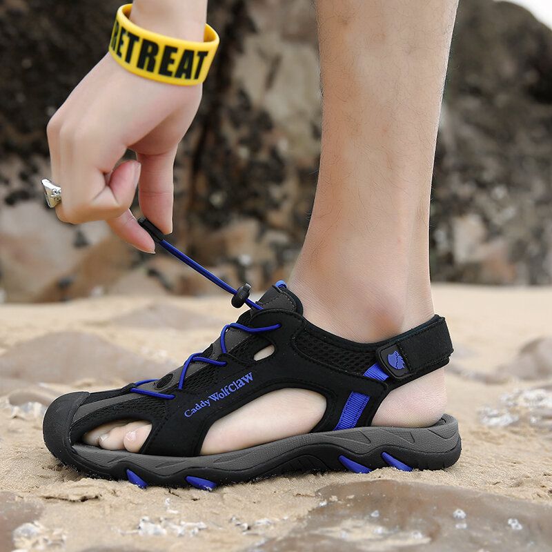 Sandales De Plage De Sport Légères Pour Hommes Avec Bande Élastique À Bout Fermé