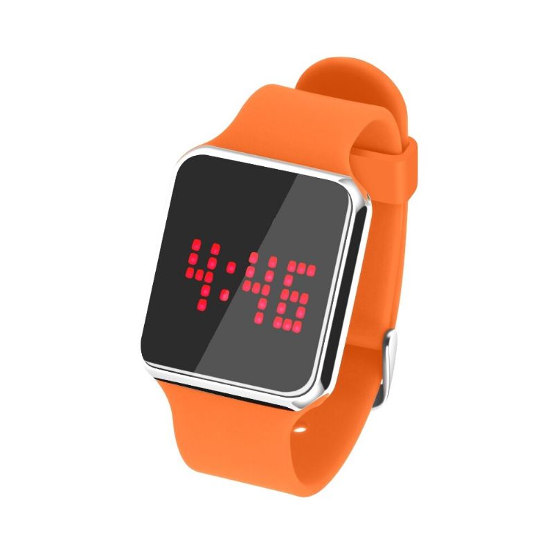 Senors Sn145 Calendrier D'alarme À Écran Led Dynamique 12/24 Heures Lumineux Bracelet En Silicone Étanche Montre Numérique