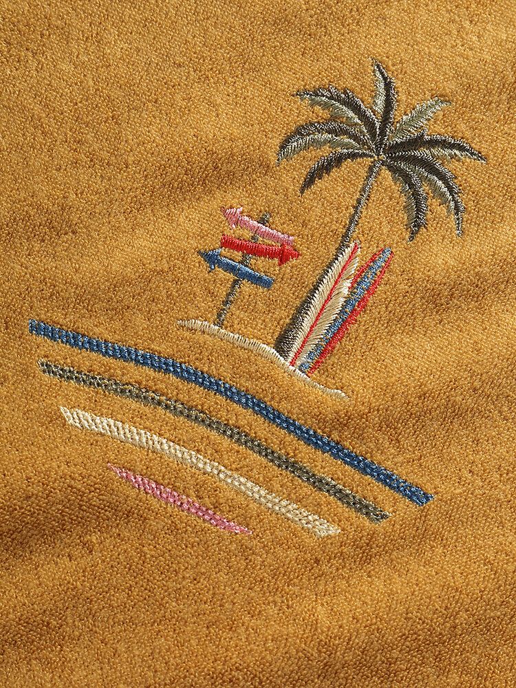 Serviette En Tissu Éponge Pour Homme Palm Tree Broderie Cabana Chemises