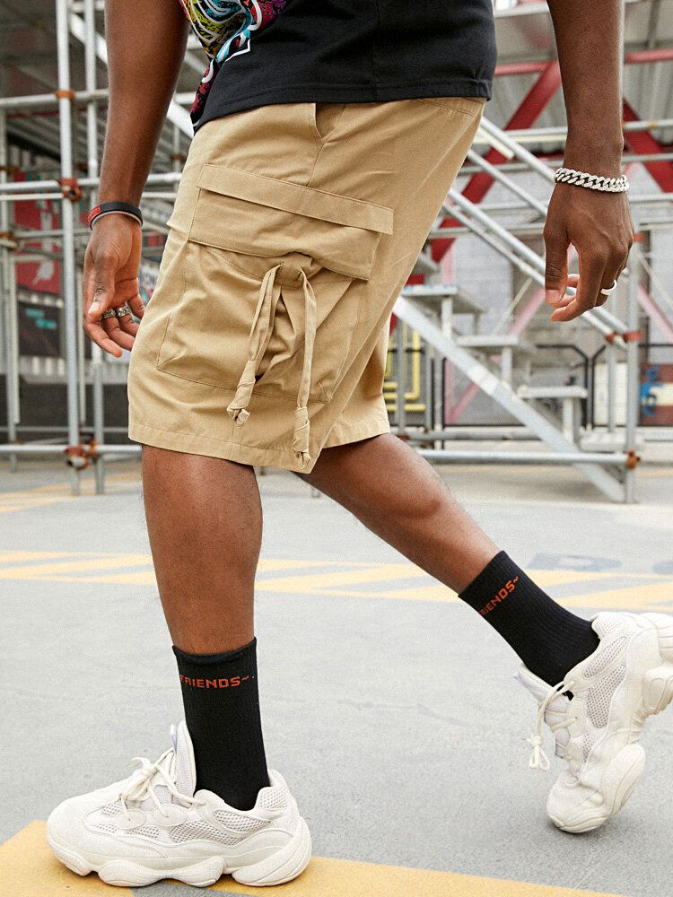 Short Cargo Décontracté 100 % Coton Avec Poches Pour Homme