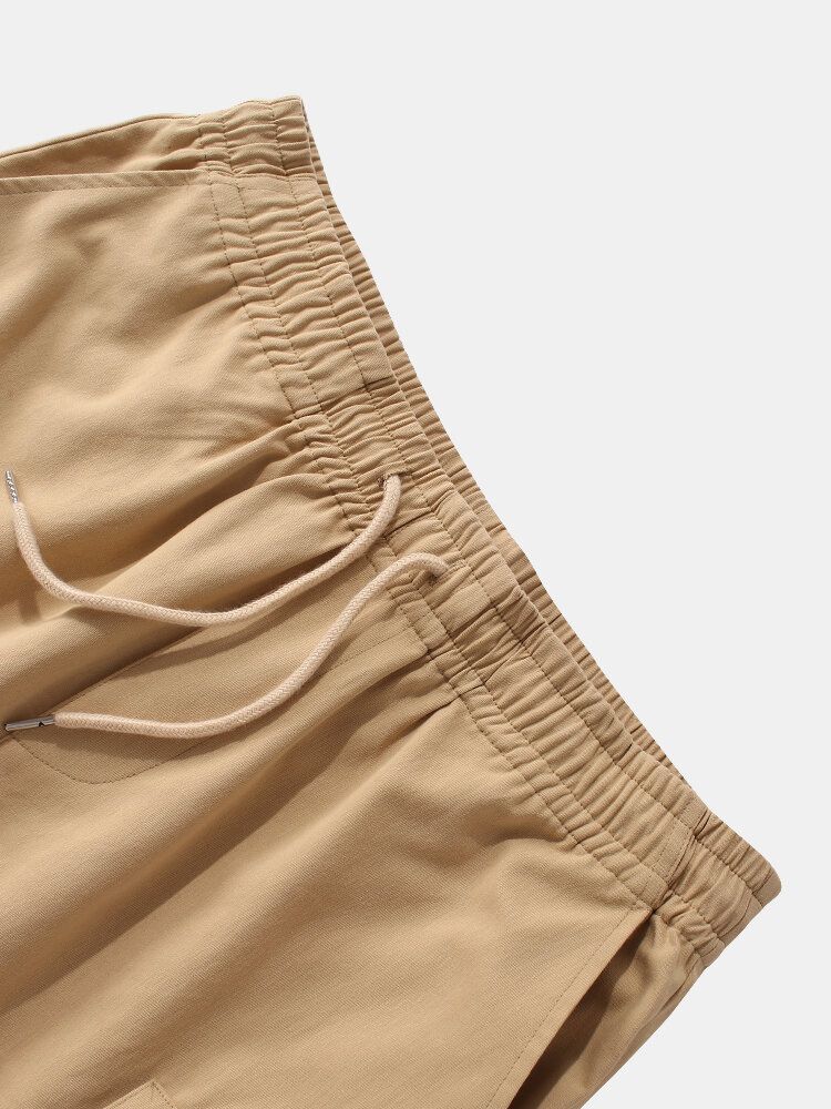 Short Cargo Décontracté 100 % Coton Avec Poches Pour Homme