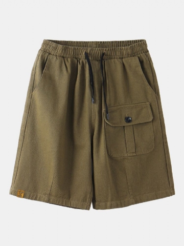 Short Cargo Décontracté En Coton Avec Cordon De Serrage Pour Homme