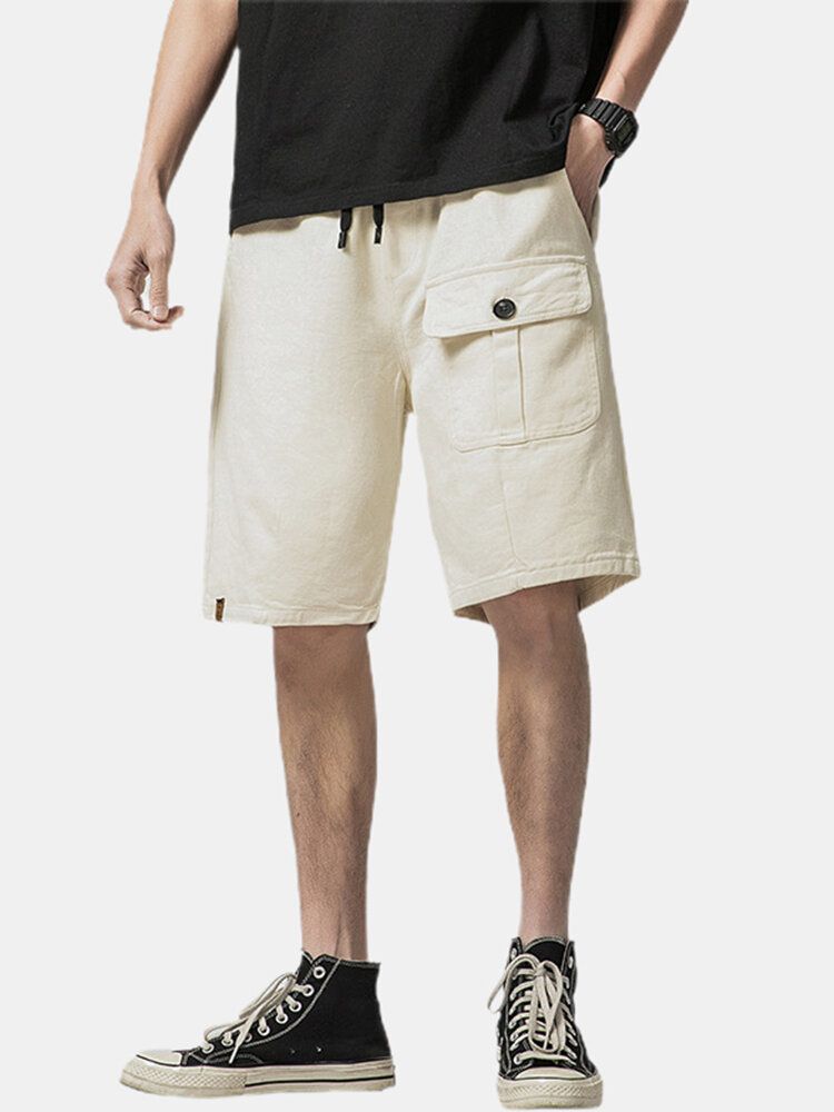 Short Cargo Décontracté En Coton Avec Cordon De Serrage Pour Homme