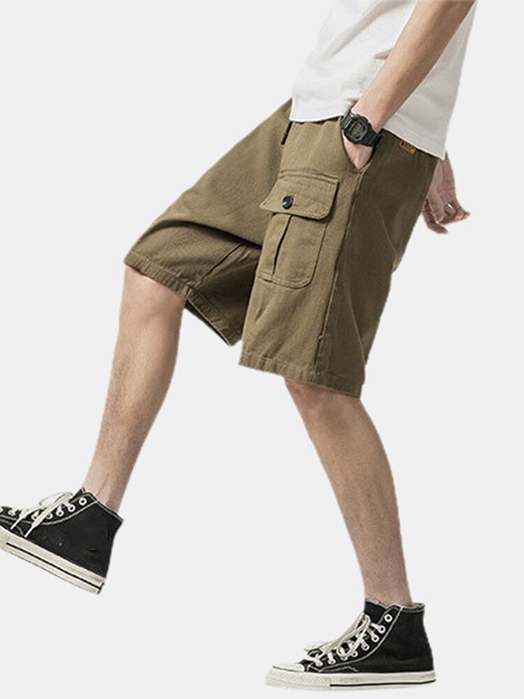 Short Cargo Décontracté En Coton Avec Cordon De Serrage Pour Homme