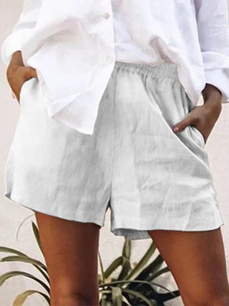 Short En Coton À Taille Élastique Pour Femmes