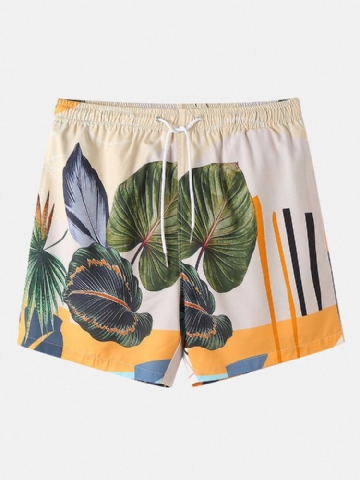 Short Décontracté À Cordon De Serrage Tropical Pour Hommes