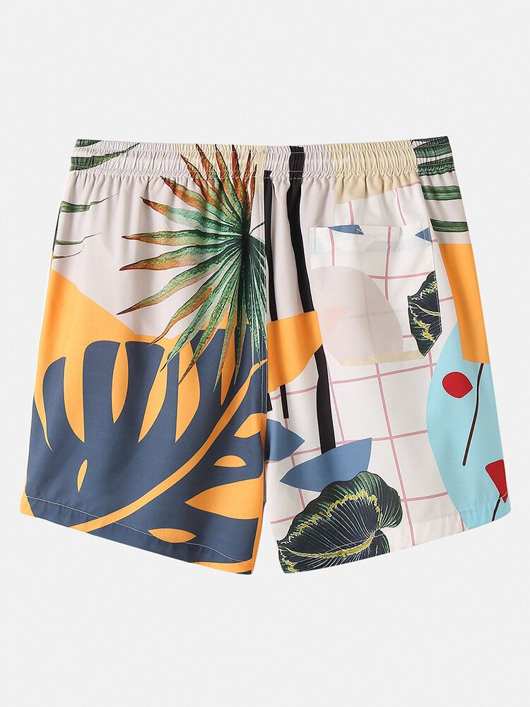 Short Décontracté À Cordon De Serrage Tropical Pour Hommes