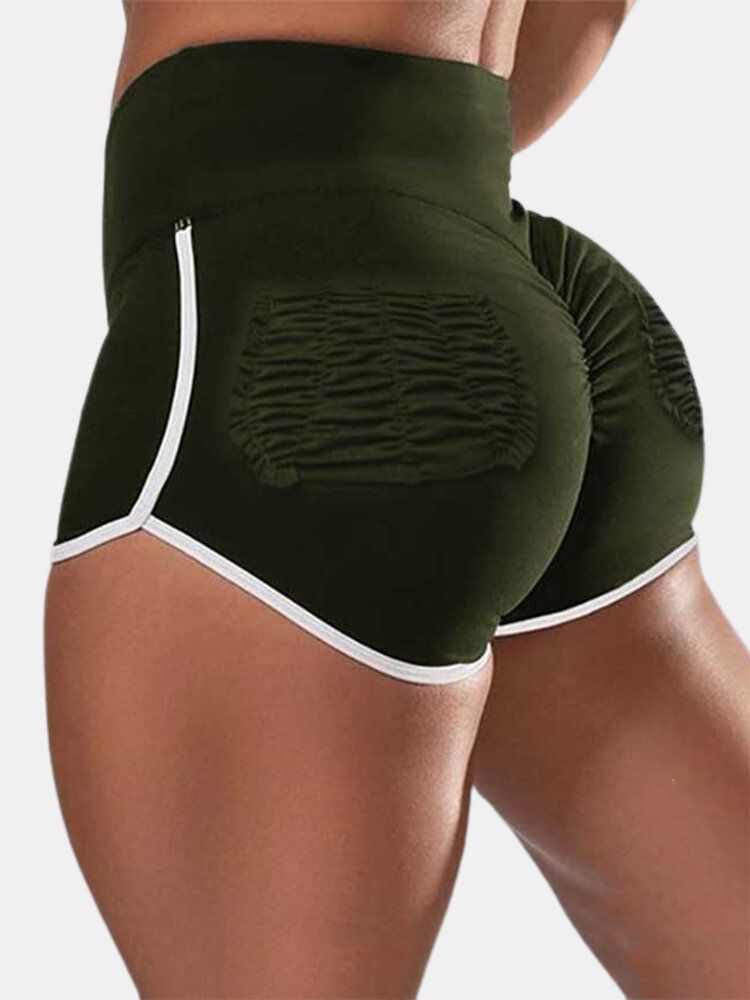 Short De Fitness Taille Haute Pour Femme Avec Couleurs Contrastées