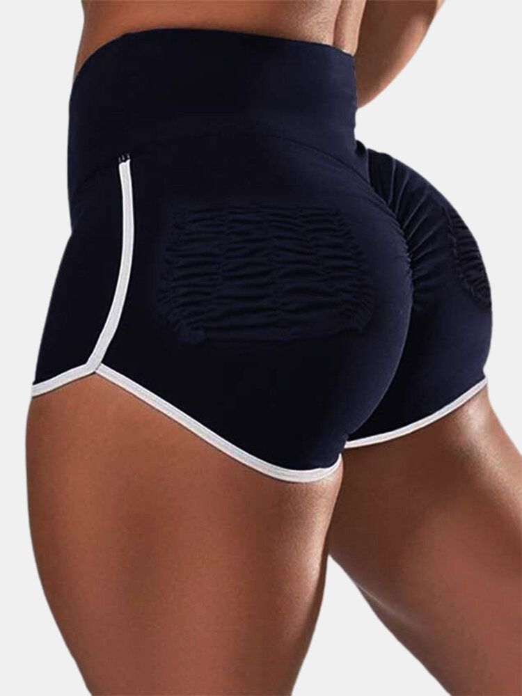 Short De Fitness Taille Haute Pour Femme Avec Couleurs Contrastées