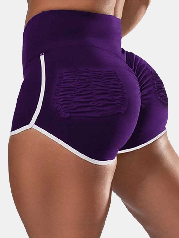 Short De Fitness Taille Haute Pour Femme Avec Couleurs Contrastées