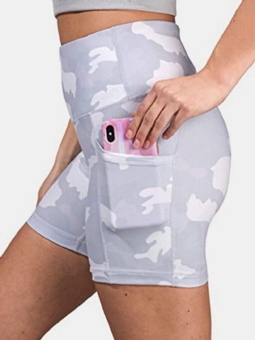 Short De Motard D'entraînement Camouflage Pour Femme Avec Poche