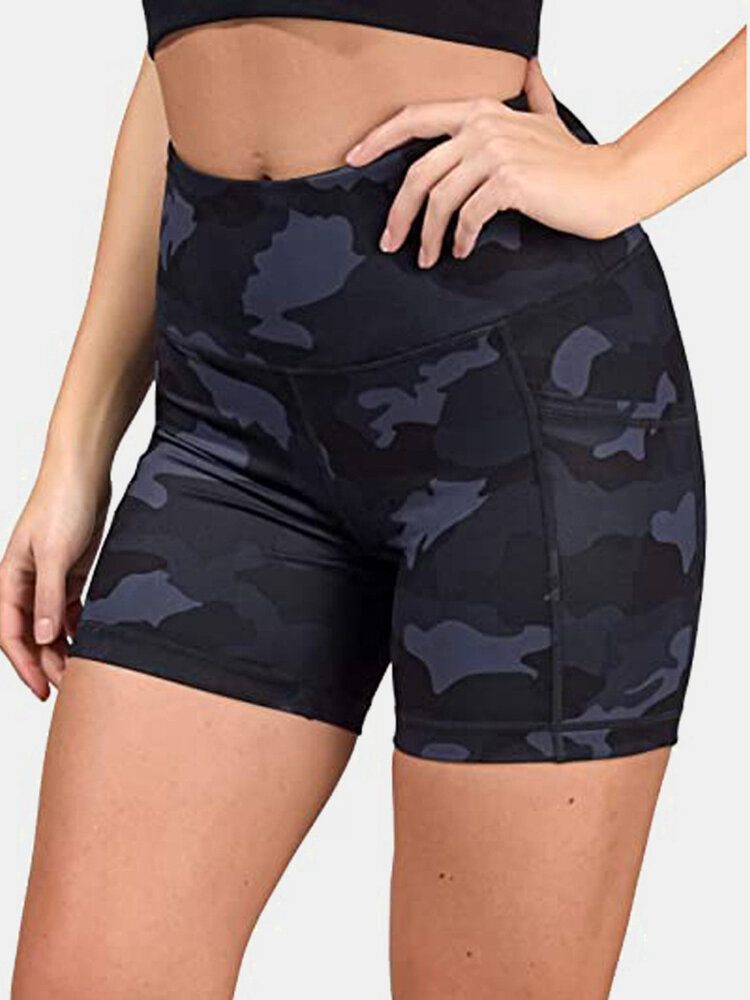 Short De Motard D'entraînement Camouflage Pour Femme Avec Poche