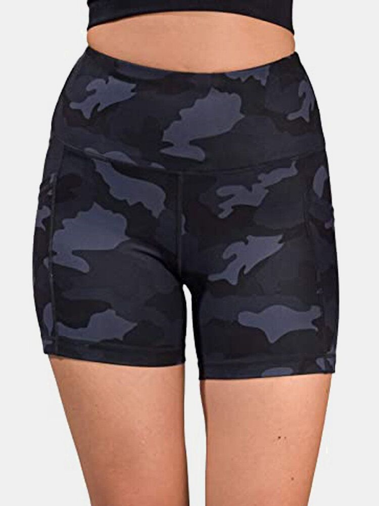 Short De Motard D'entraînement Camouflage Pour Femme Avec Poche