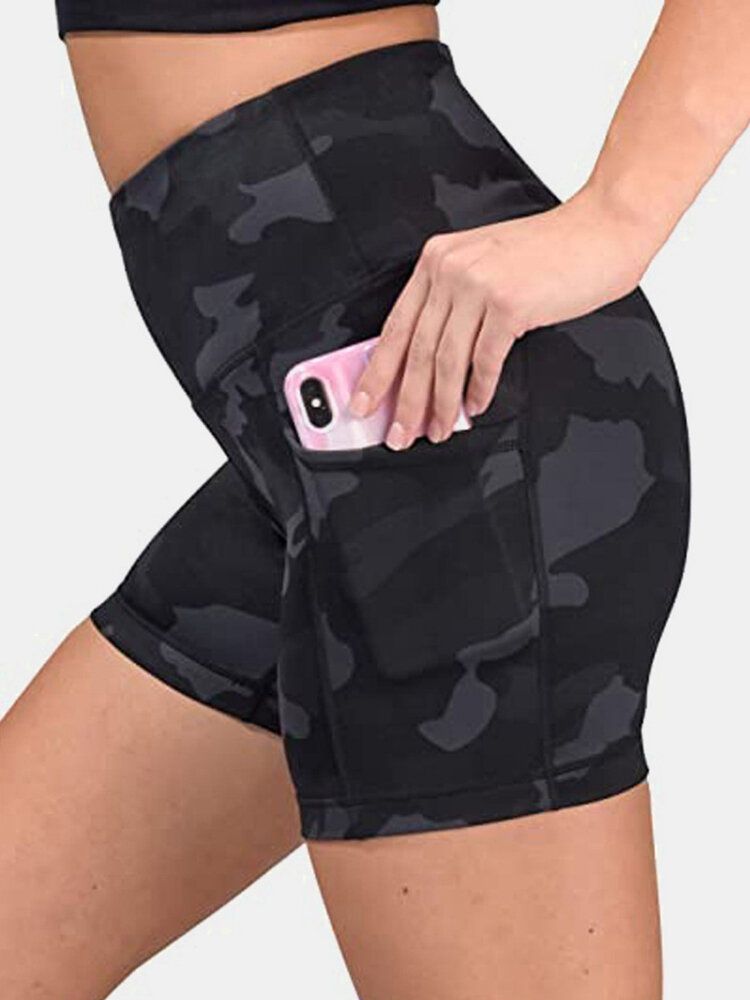 Short De Motard D'entraînement Camouflage Pour Femme Avec Poche