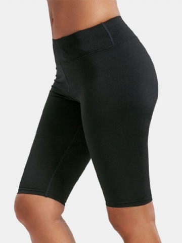 Short De Motard Taille Haute Pour Femme De Couleur Unie À Séchage Rapide Pour Le Yoga En Cours D'exécution