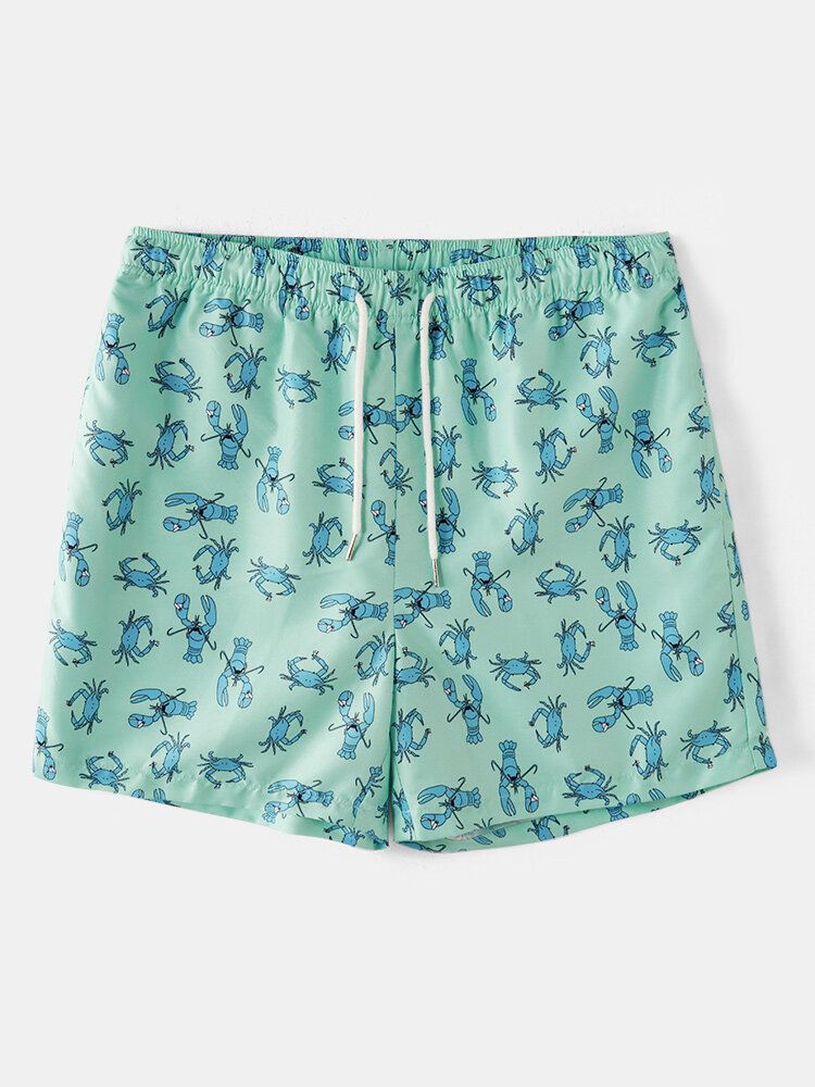 Short De Plage À Taille Élastique Pour Homme Carb Cartoon Print