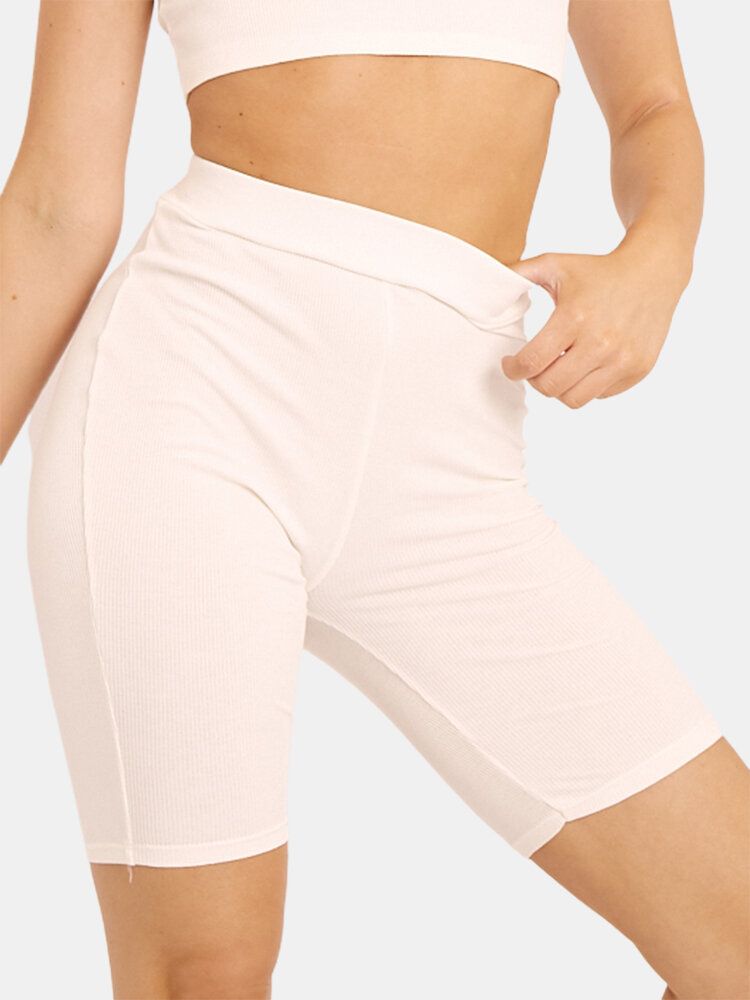 Short De Sport Élastique Taille Haute Pour Femme