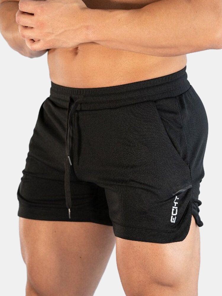 Short De Sport À Séchage Rapide De Couleur Unie Pour Hommes