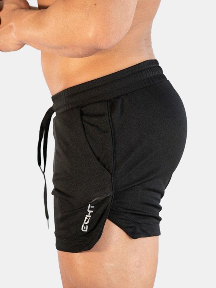 Short De Sport À Séchage Rapide De Couleur Unie Pour Hommes