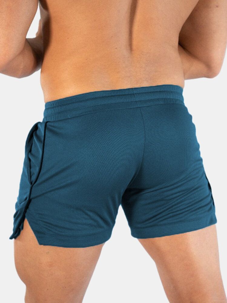 Short De Sport À Séchage Rapide De Couleur Unie Pour Hommes