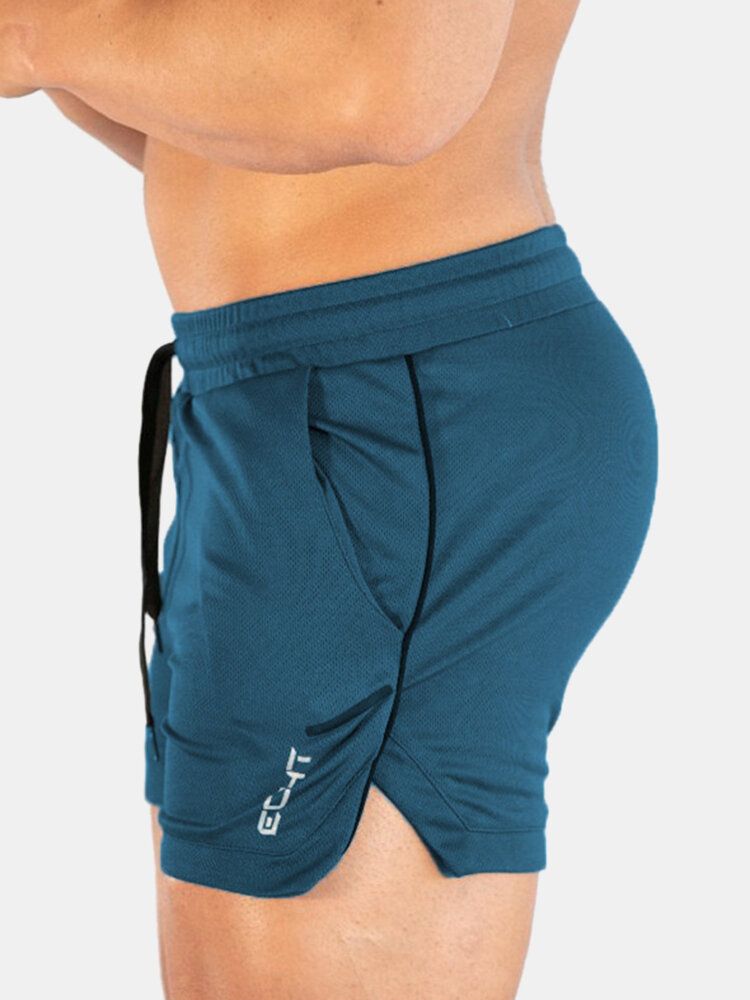 Short De Sport À Séchage Rapide De Couleur Unie Pour Hommes