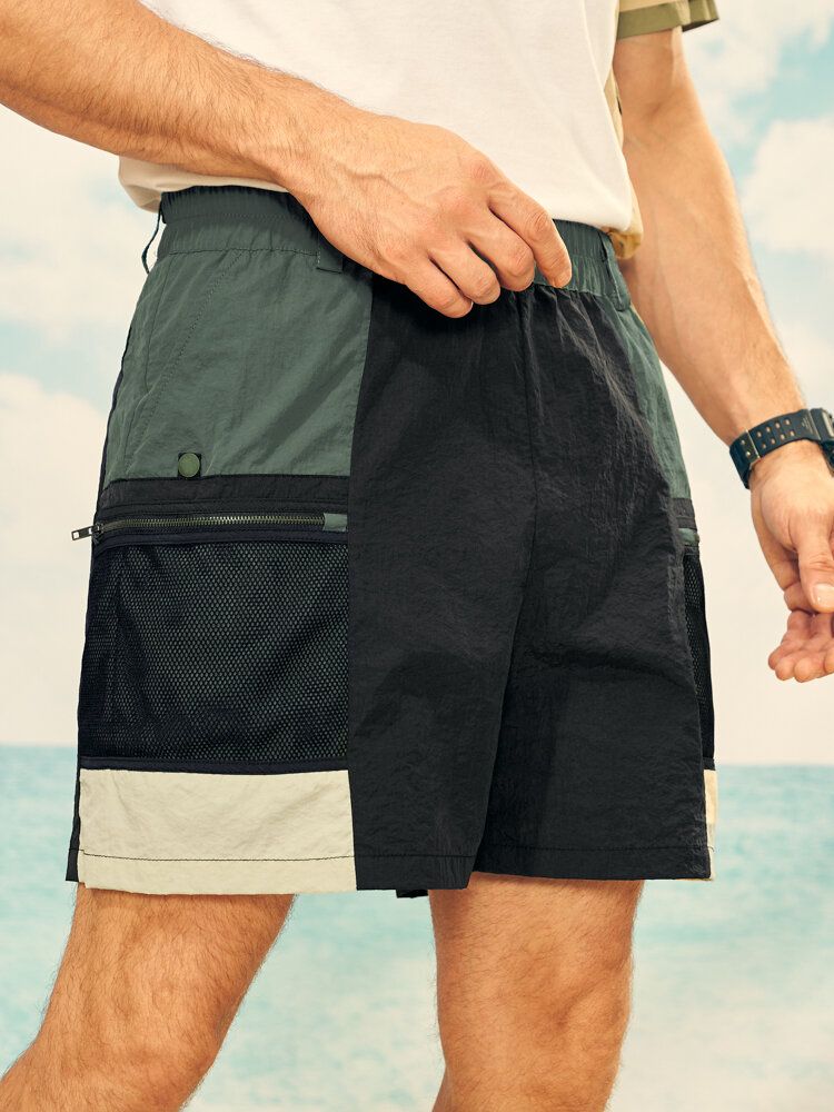 Short À Taille Élastique Avec Poche Zippée Pour Hommes