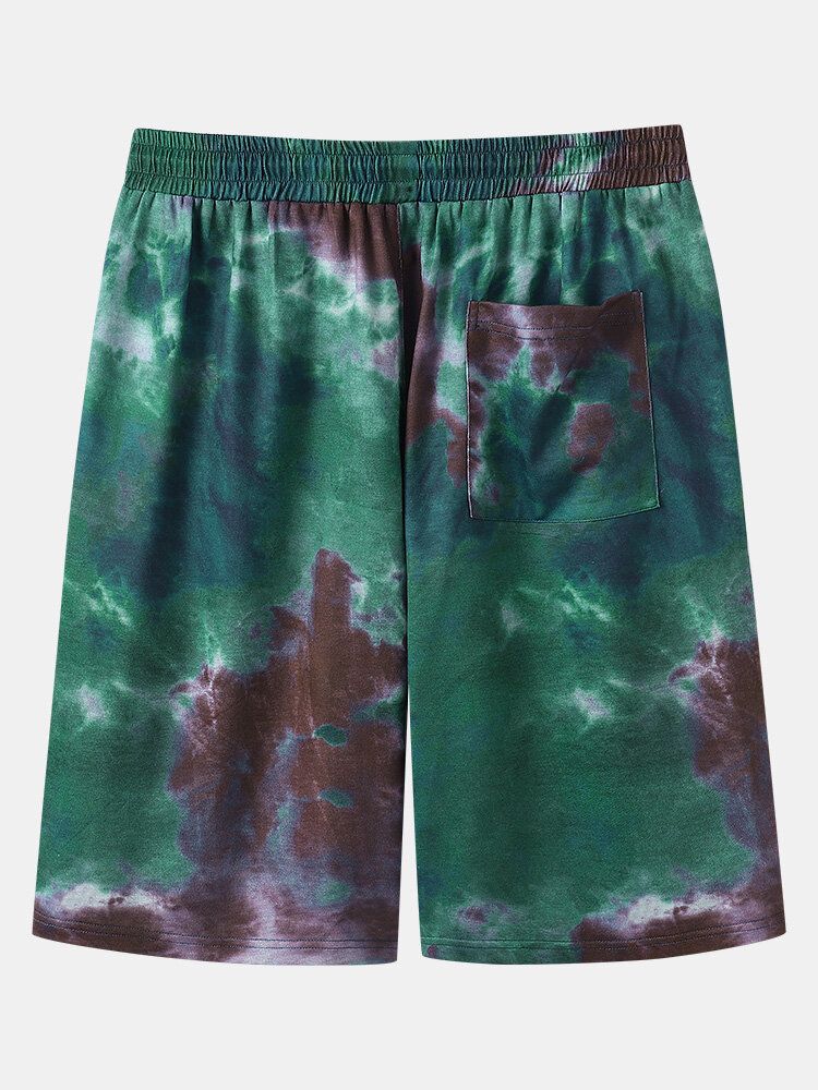 Short Taille Élastique À Imprimé Papillon Tie-dye Pour Homme