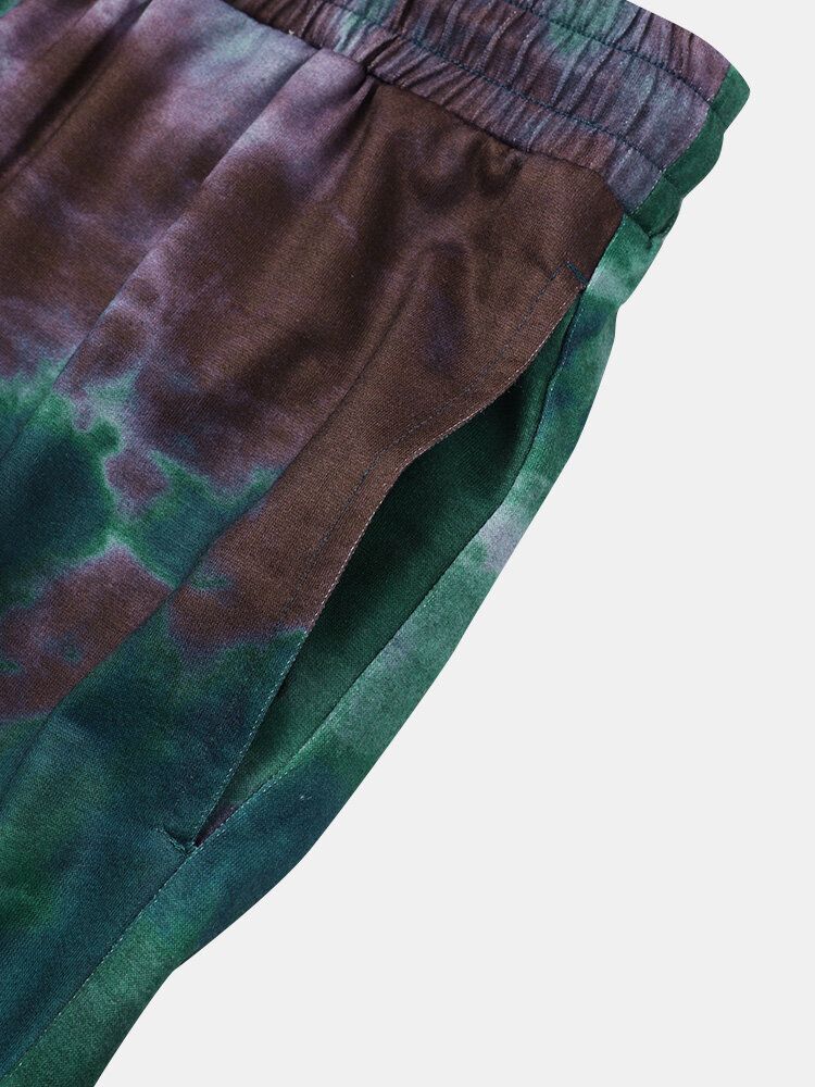 Short Taille Élastique À Imprimé Papillon Tie-dye Pour Homme