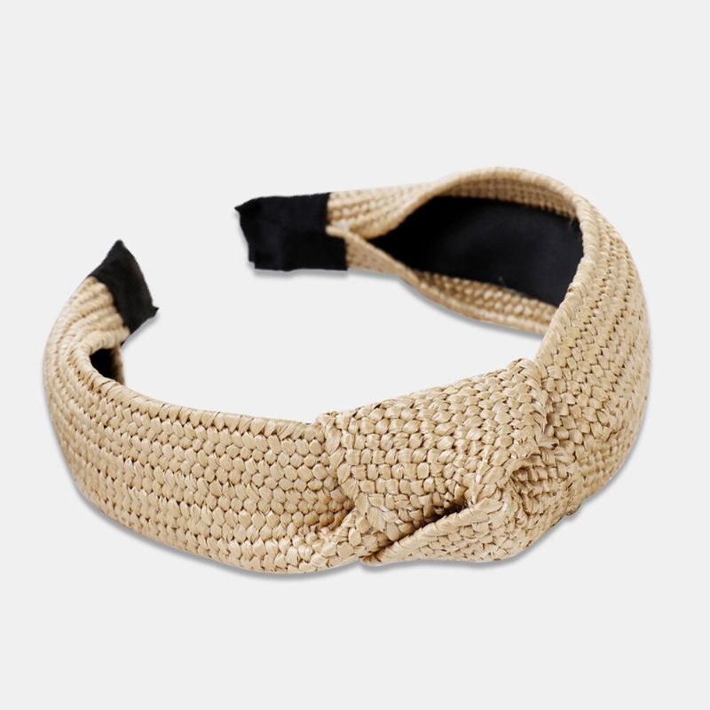 Simple Bandeau Lafite Tissé À La Main Accessoires Pour Femmes