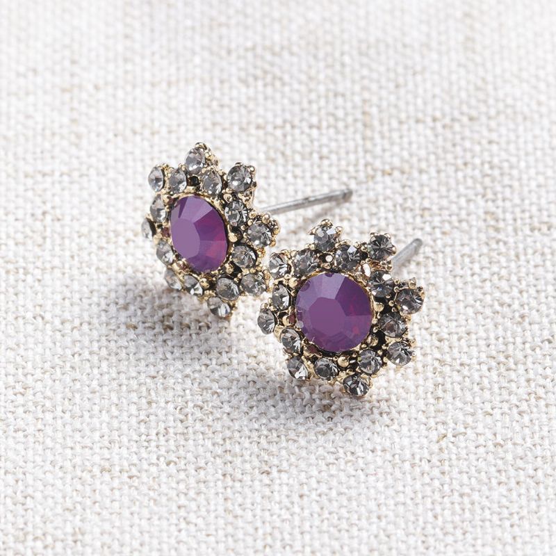 Simple Gemstone Ear Stud Micro Pavé Fleur Boucle D'oreille Classique Flocon De Neige Piercing Boucles D'oreilles Pour Les Femmes